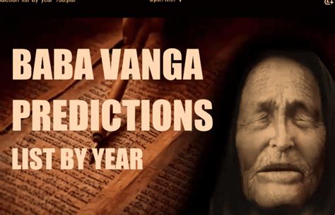 baba vanga predictions list pdf